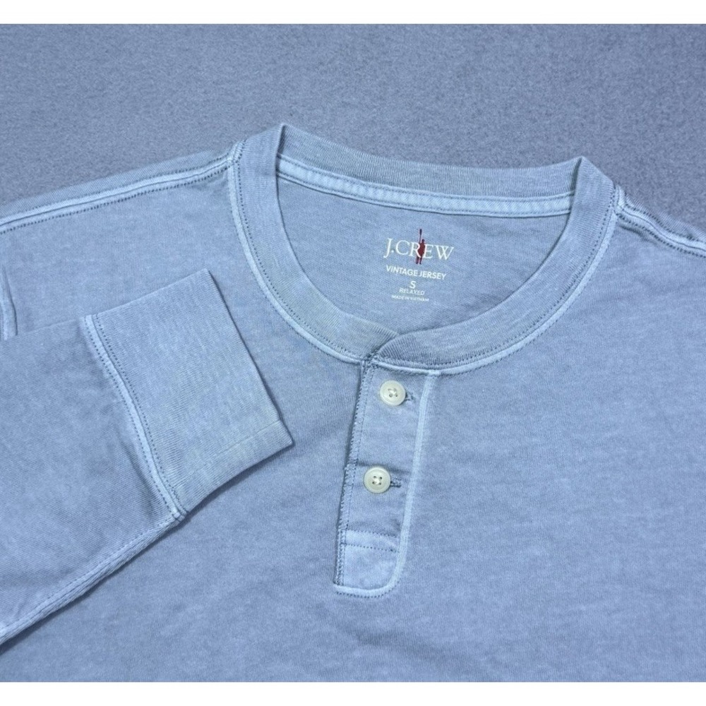 J Crew Oarsman Shirt Mens S Gray Vintage Jersey Relaxed Henley Normcore